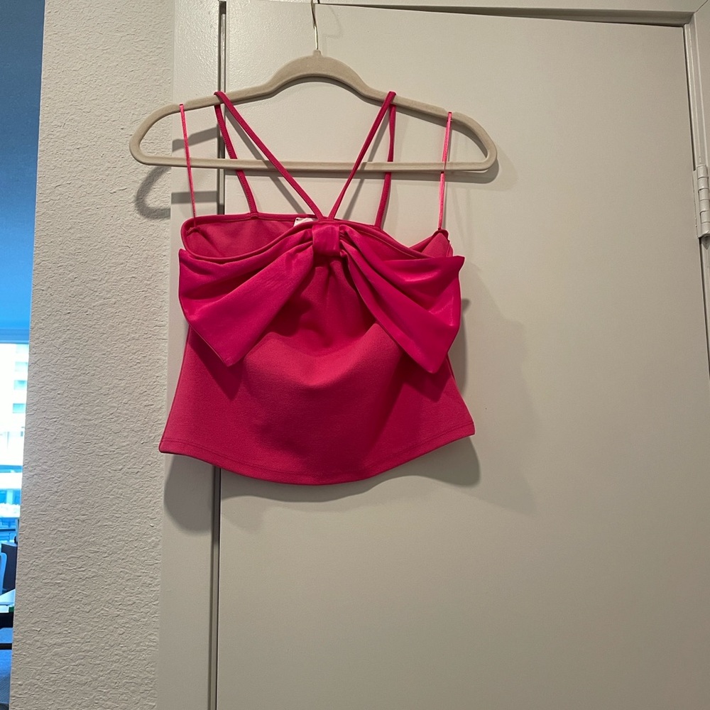 Anthropology pink bow tank top